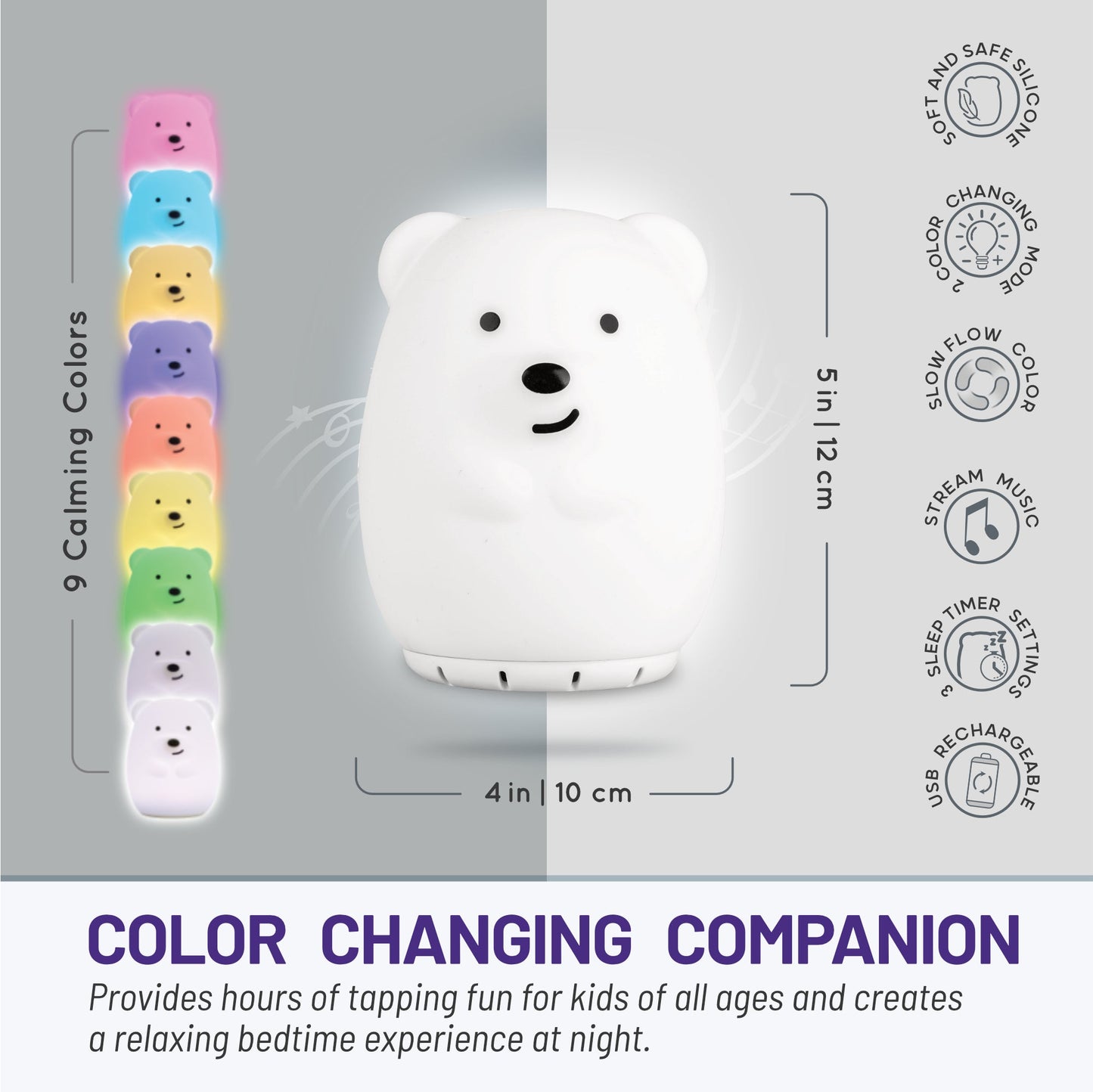 LumiPets® - Bluetooth - Bear - Children's Nursery Touch Night Light