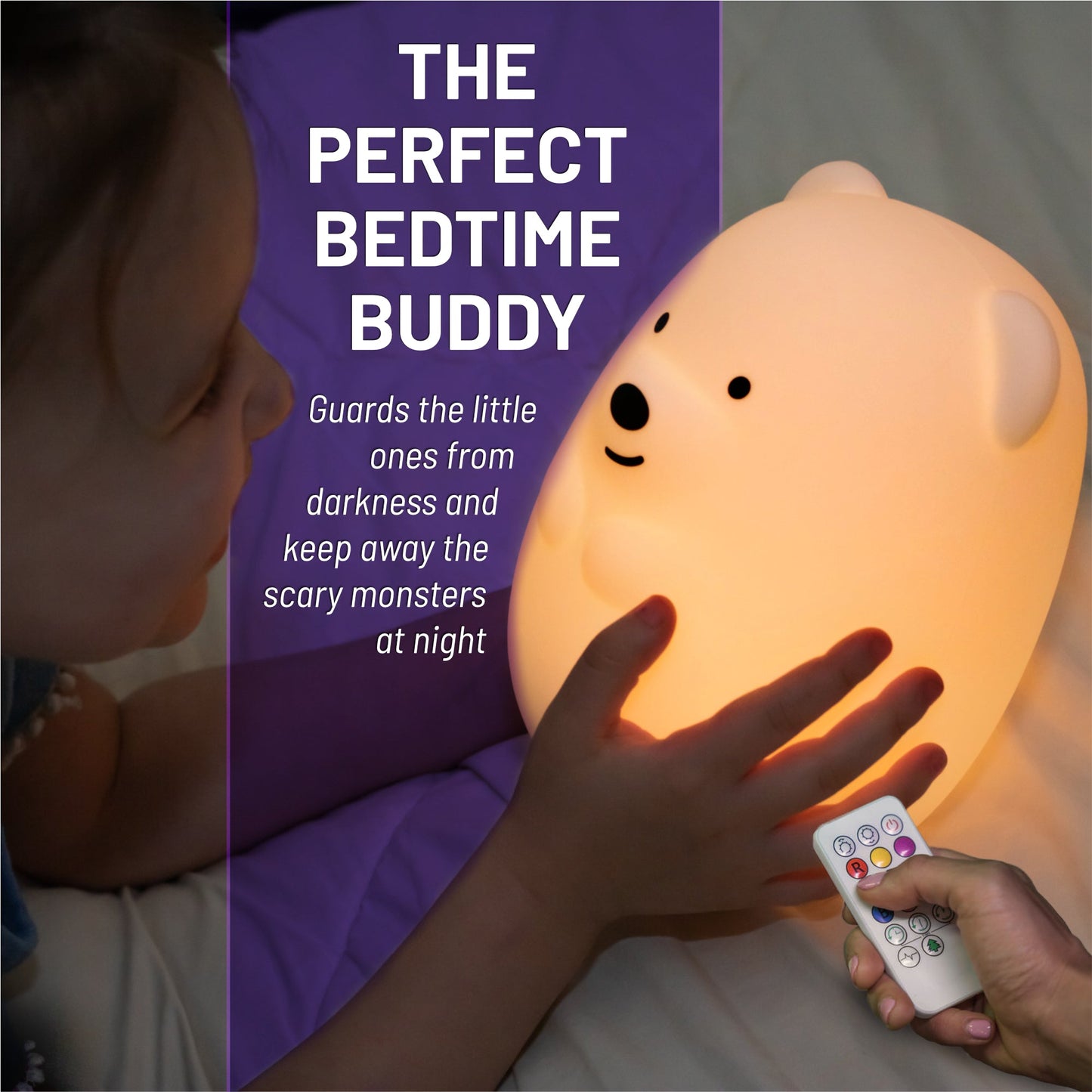 LumiPets® Bear - Children's Nursery Touch Night Light