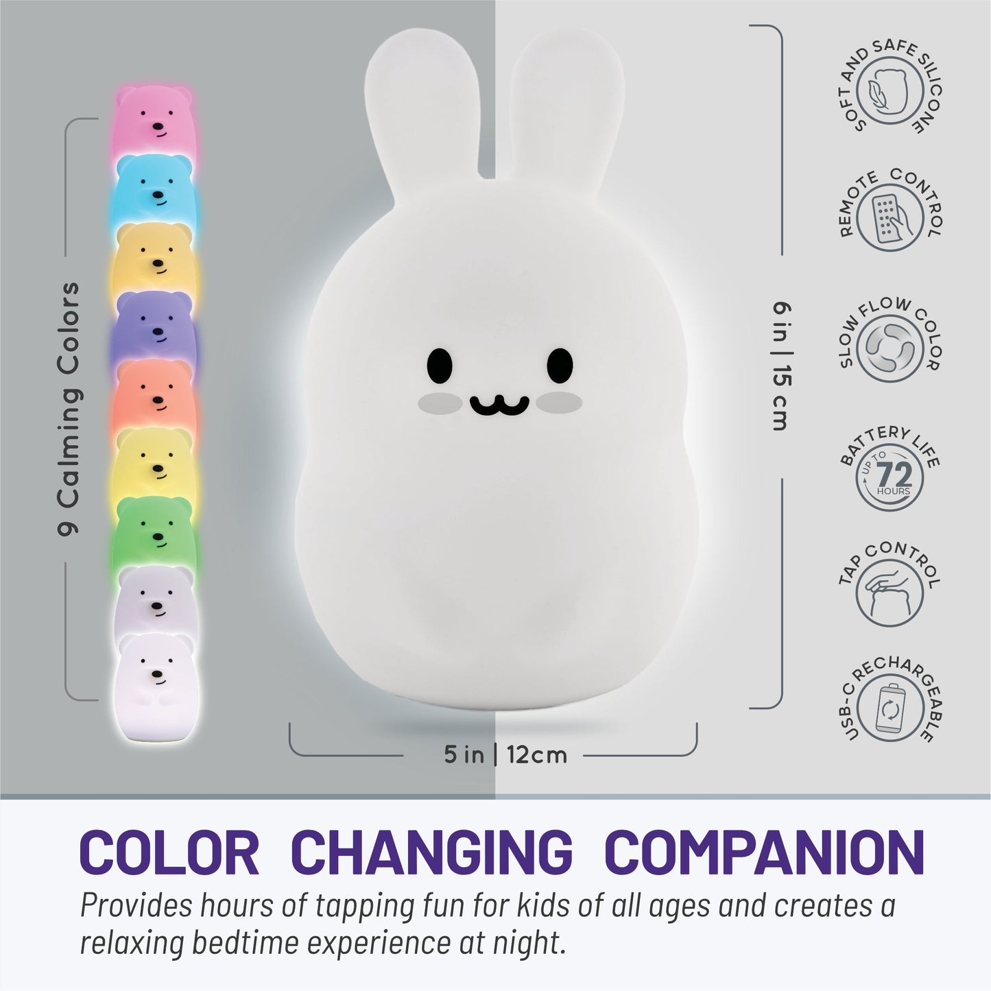 LumiPets® Bunny - Children's Nursery Touch Night Light