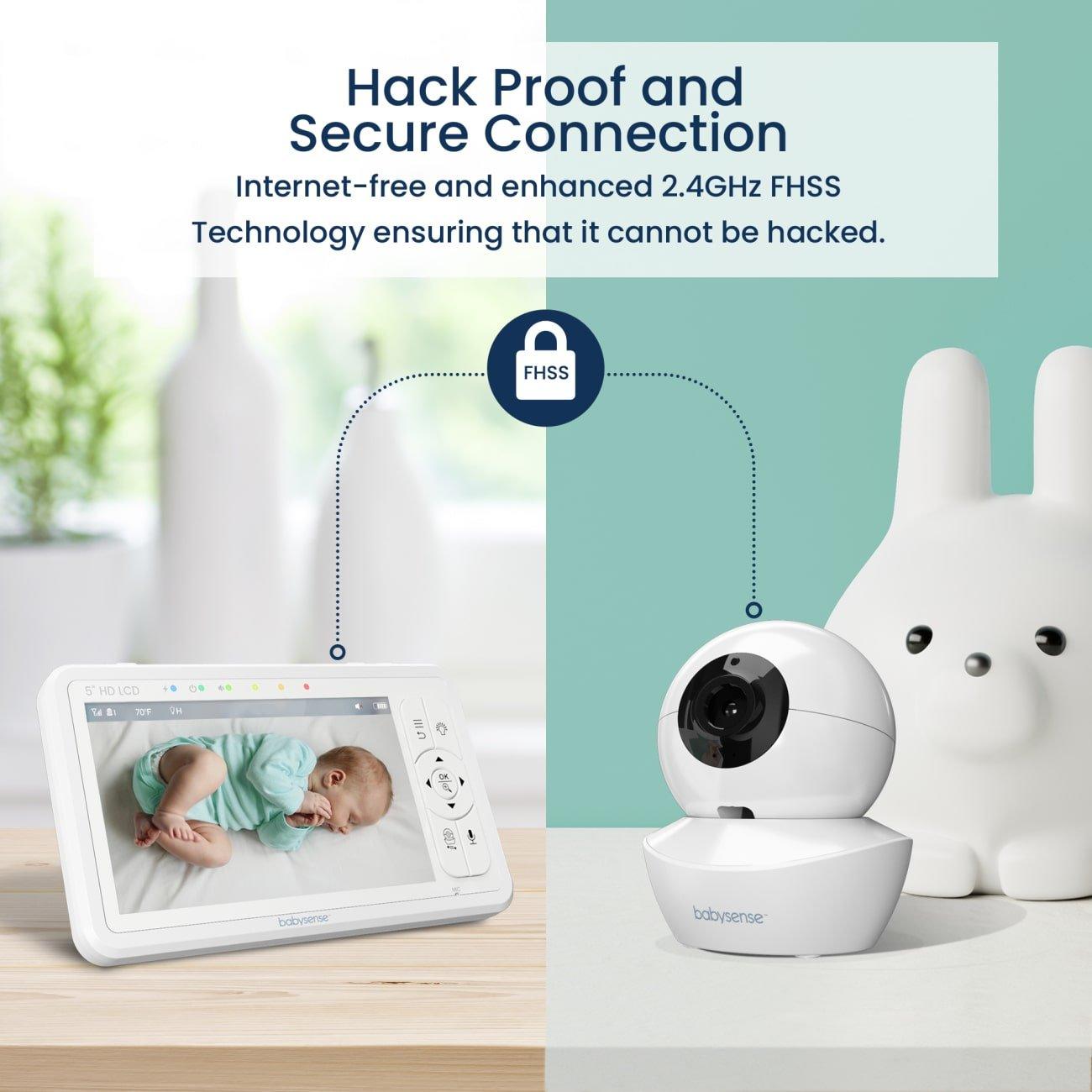 Babysense HD S2: Video Baby Monitor with 2 Cameras, Non Wifi, Split Screen & Night Light Machine