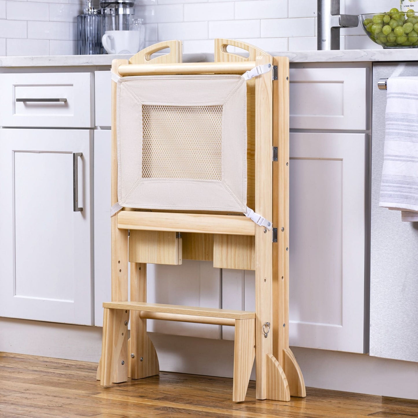 Laurel - 4 in 1 Foldable Kitchen Tower, Step Stool, Chalkboard and Slide