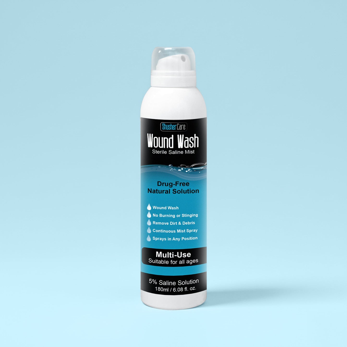 5% Saline Wound Wash 180ml – Sterile Saline Spray for Minor Cuts & Irrigation