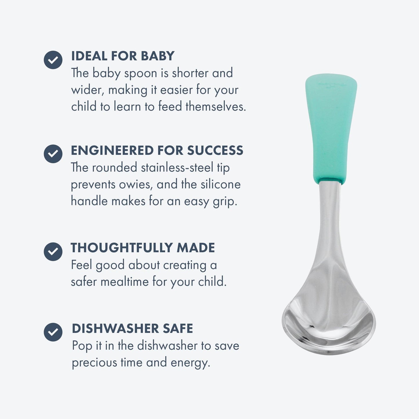 Single Stainless Steel Baby Spoon