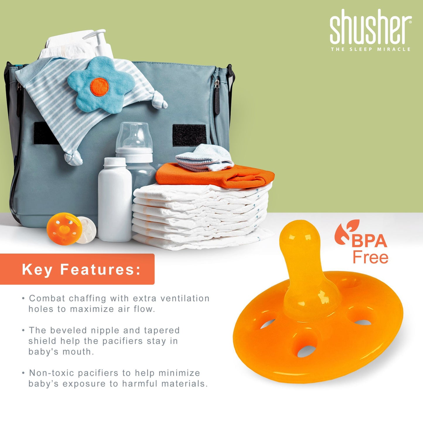 Shusher Sloth + 6-Pack Shushie™ Pacifiers