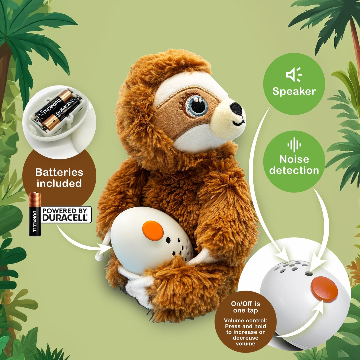 Shusher Sloth + 6-Pack Shushie™ Pacifiers